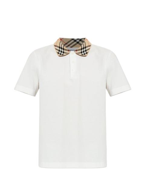 check-collar polo shirt