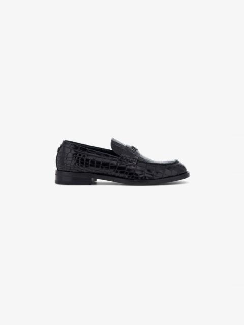 Crocodile-effect loafers