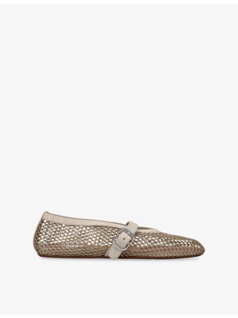 Ballerina Mesh and Suede Ballet Flats