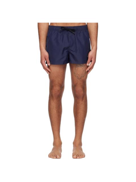 Navy Embroidered Medusa Swim Shorts