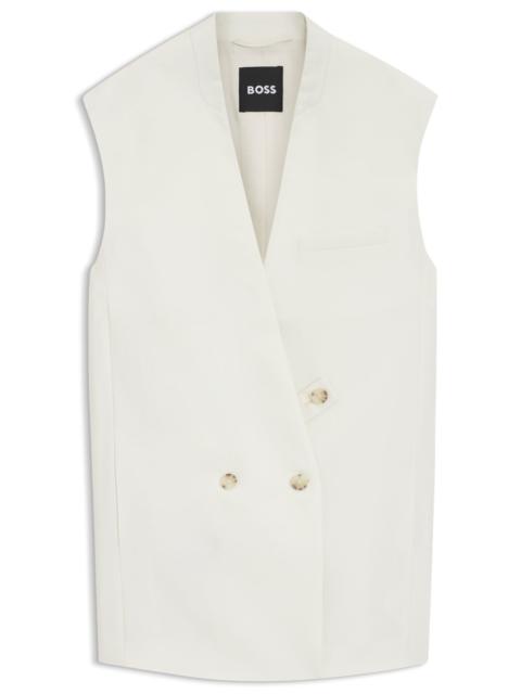 SLEEVELESS RELAXED-FIT BLAZER IN A WOOL BLEND