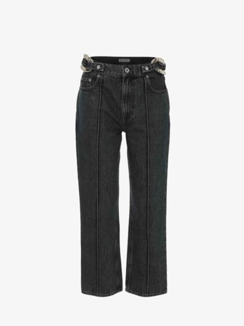 CHAIN LINK SLIM FIT DENIM JEANS