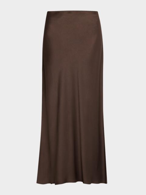 Satin Cady Maxi Pencil Skirt