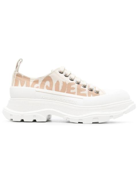 Alexander McQueen Tread Slick Low Lace Up Beige (Women's)