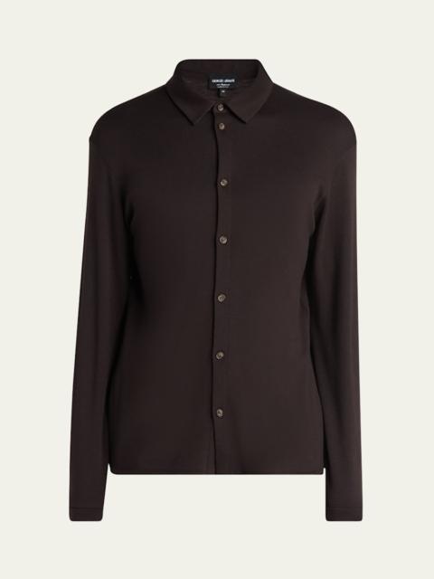 Men's Solid Cashmere Button-Down Shirt