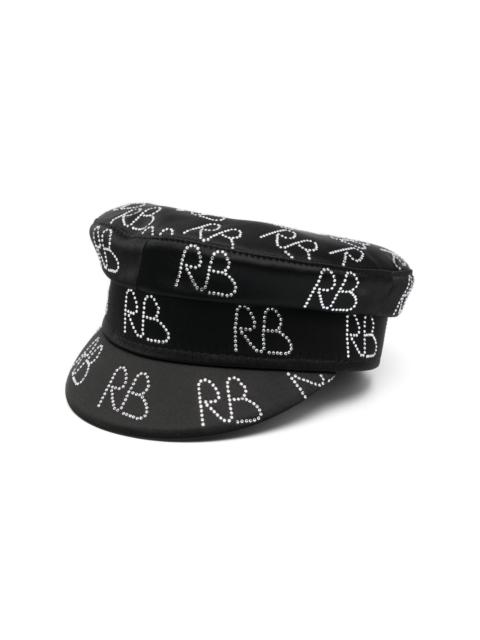 crystal-embellished baker boy hat