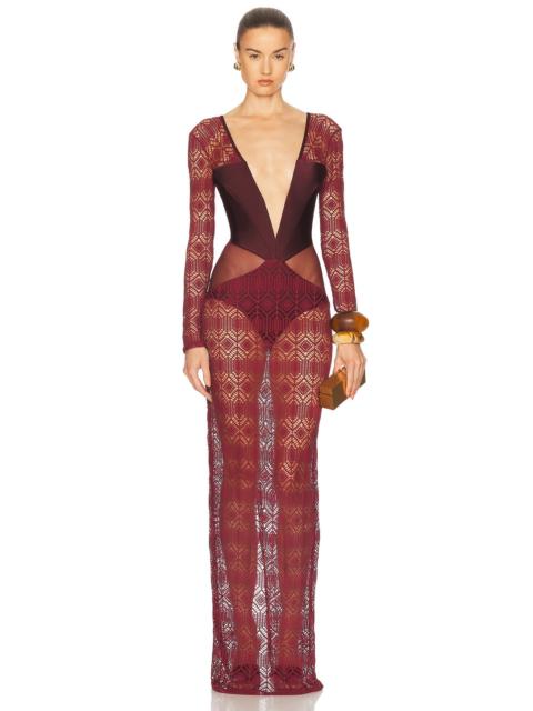 X Camila Coelho Long Sleeve Maxi Dress