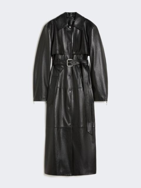 Nappa leather two-piece trench coat - black