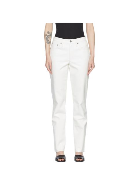 White Lyle Recycled Leather Pants