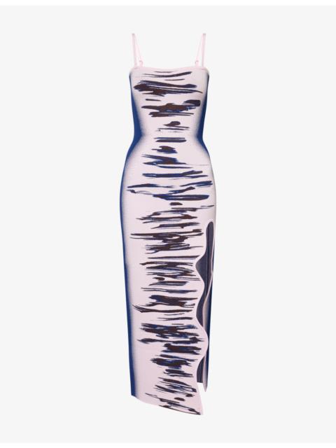 Iris Abstract-Print Stretch-Knit Maxi Dress