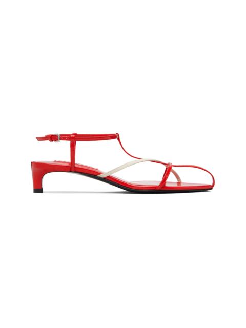 Red Cage Low Heeled Sandals