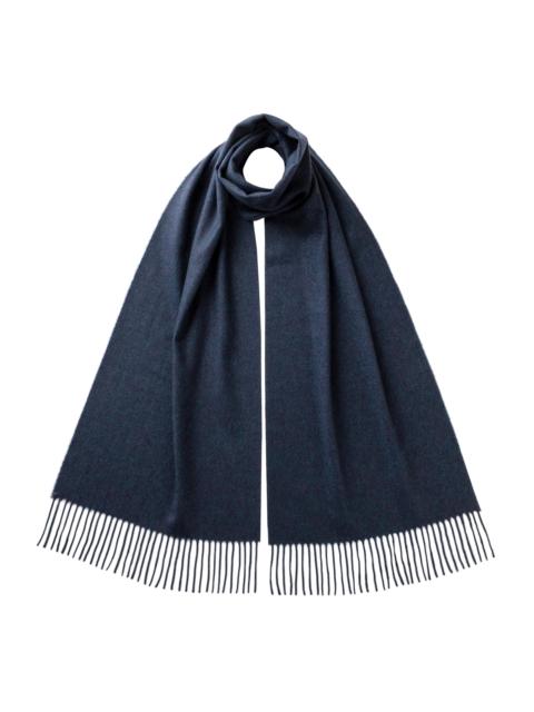 Navy Wide Cashmere Scarf
