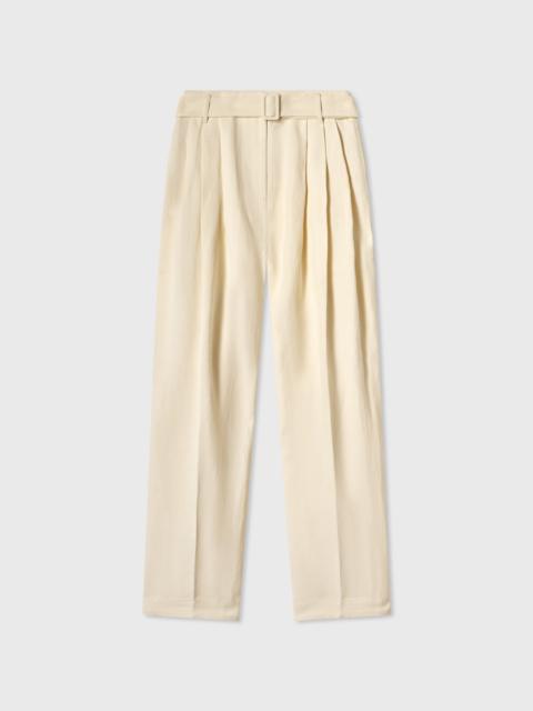 Belted Pleated Pant in Viscose Linen