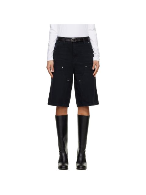 Black Nixon Double Knee Denim Shorts