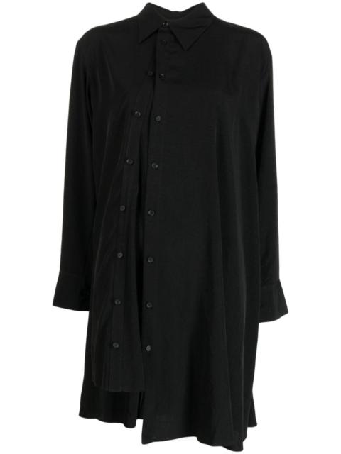 asymmetric decorative button-detail shirt