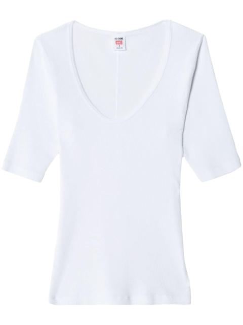 scoop-neck cotton T-shirt