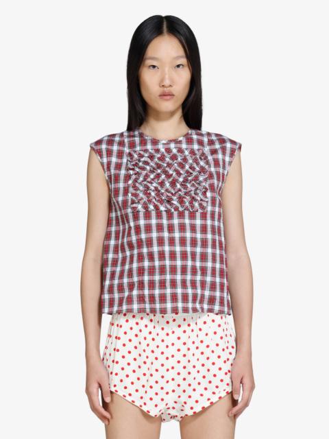 SLEEVELESS CHECKED TOP