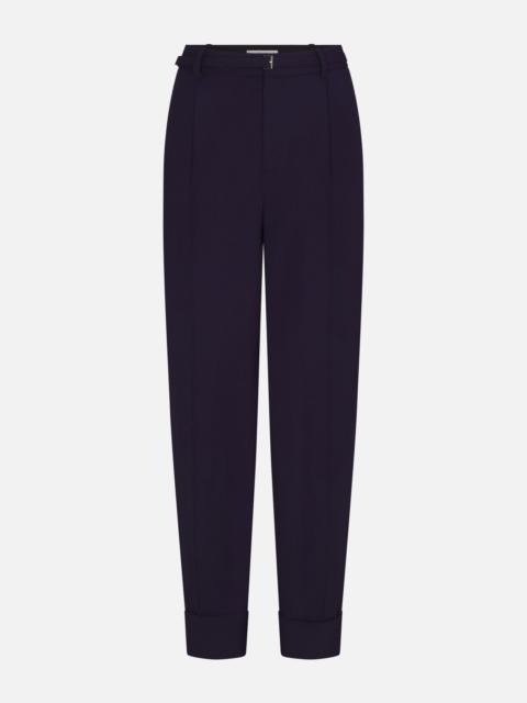 The Cuffed Pleated Trouser in Royal Purple