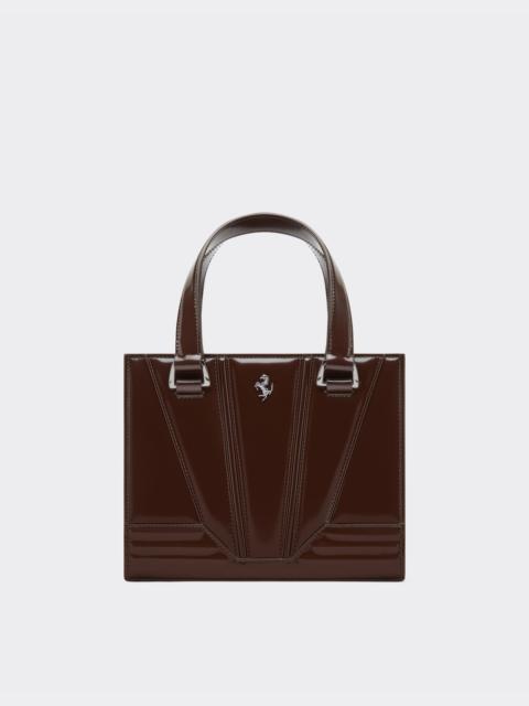Ferrari GT mini tote bag in glossy leather