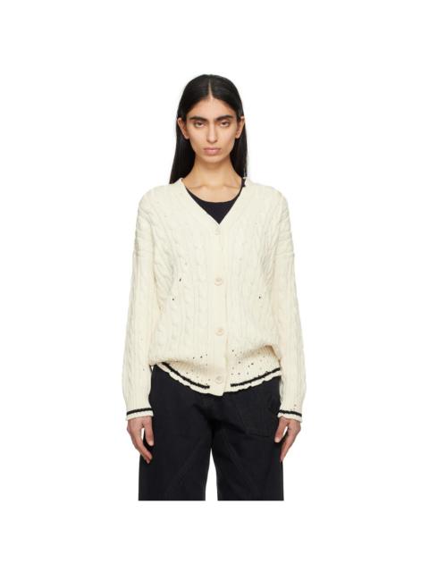 Off-White Dishevelled Cable Cotton Cardigan