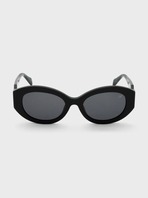 ACETATE SUNGLASSES WITH OVAL FRONT