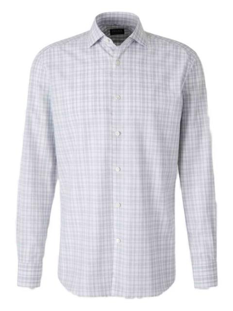 check-pattern button shirt