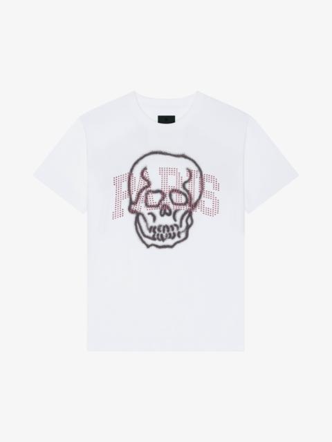 PARIS SKULL OVERSIZED T-SHIRT IN COTTON AND RHINESTONES