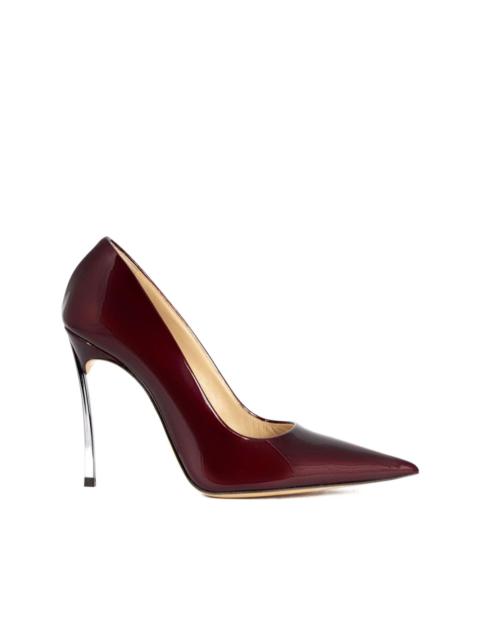 100mm Superblade patent leather pointed stiletto pumps