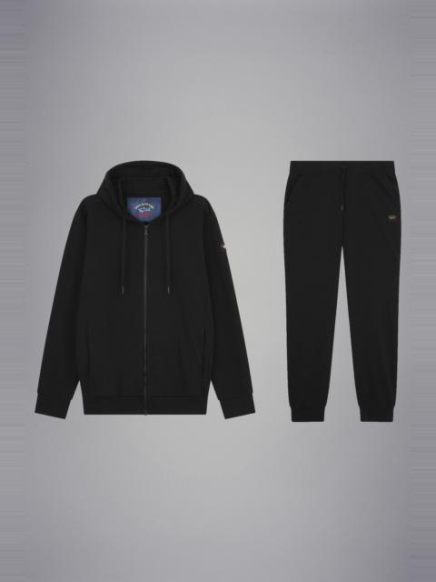 COTTON FULL ZIP TRACKSUIT WITH ICONIC BADGE