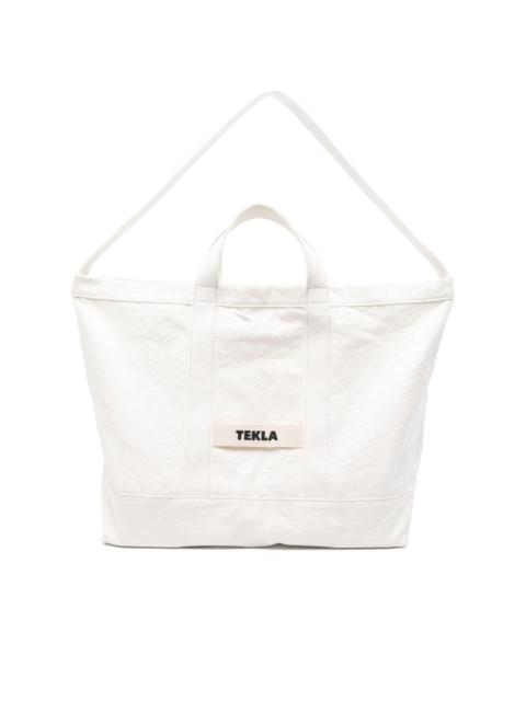 logo-embroidered beach bag