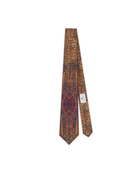 paisley animal-motif tie