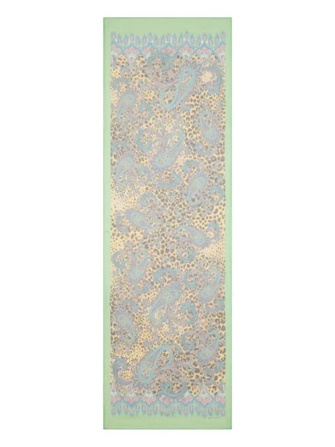 Printed Tosca Scarf - Dark Brown Green