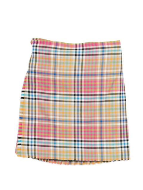plaid frayed skirt