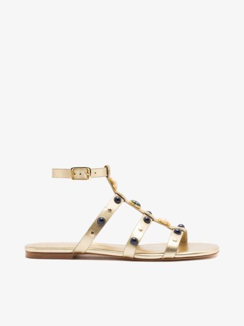 Amalfi Flat Sandal Platina Leather