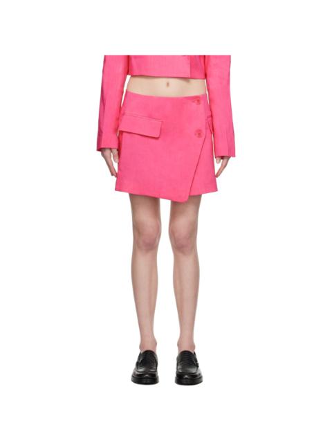 Pink Button Miniskirt