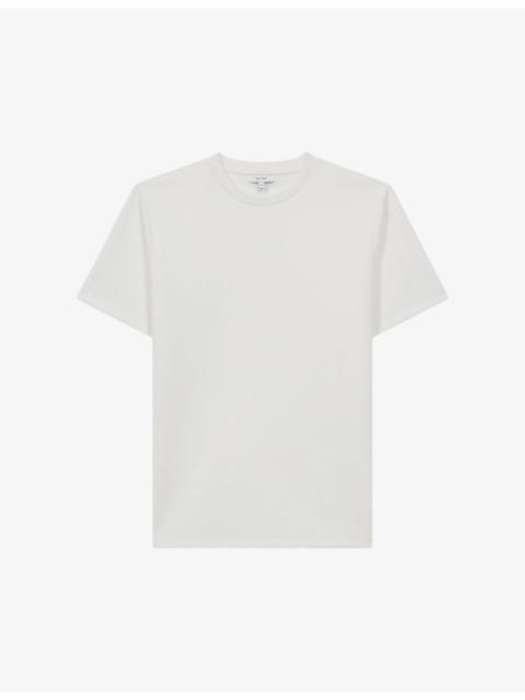 Bradley stitched-trim stretch woven-blend T-shirt