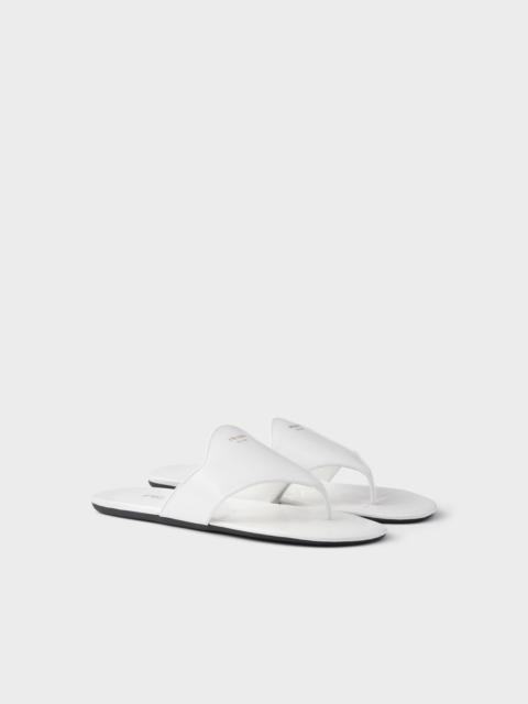 Brushed leather thong sandals