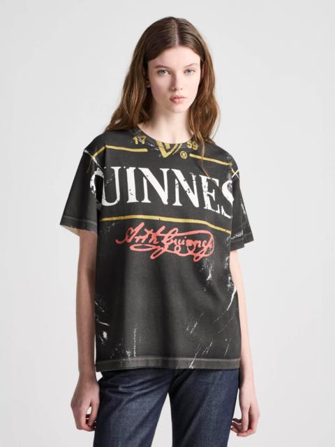 Unisex JW ANDERSON X GUINNESS BOTTLE TOP PRINT T-SHIRT IN BLACK