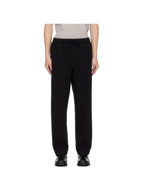 Black Embroidered Linestitch Trousers