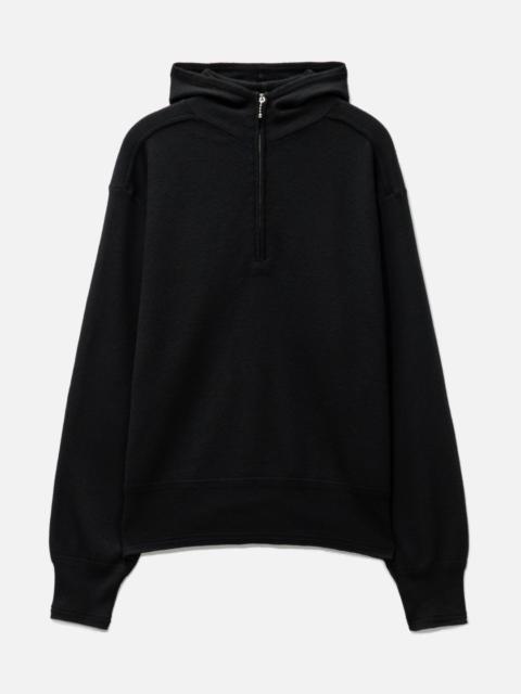 WOOL HALF-ZIP HOODIE