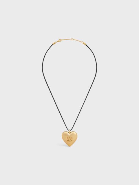 Celine Cœur Triomphe Necklace in Brass with Gold Finish and Cotton