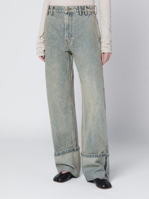 Wide-leg jeans with washed effect