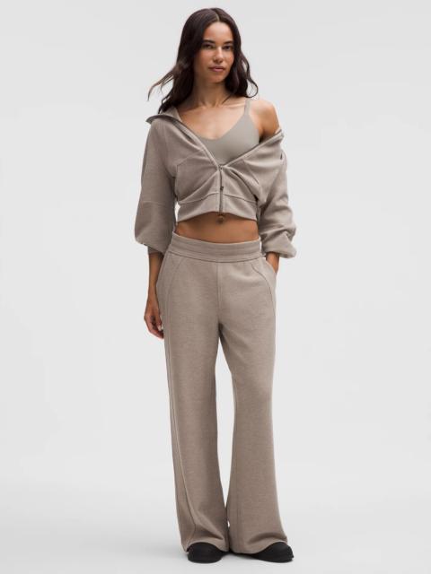 Scuba Mid-Rise Wide-Leg Pant *Waffle