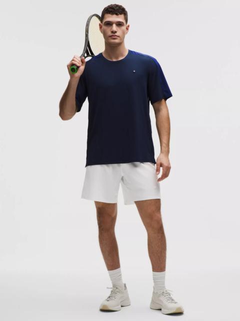 Striped Mesh Tennis Short 7"