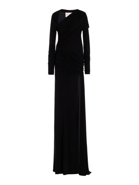 Draped Crepe Gown black