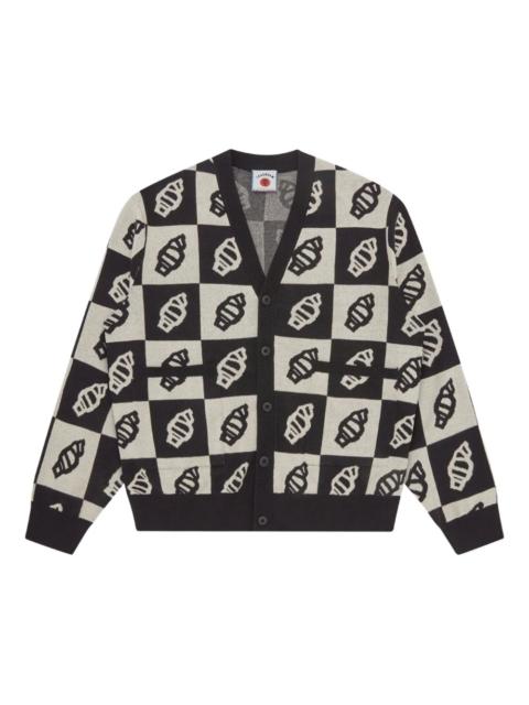 leaf-motif knitted cardigan