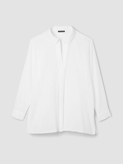 Organic Cotton Ripple Split Neck Top