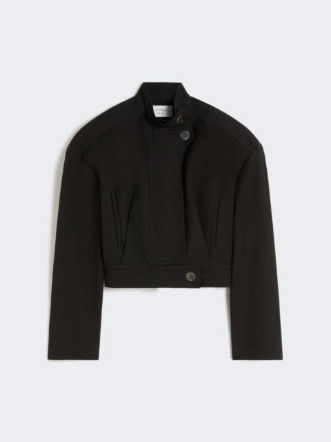 Oversized cotton bomber jacket - black