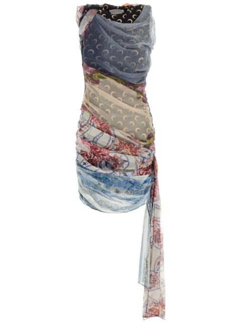 silk scarves draped dress