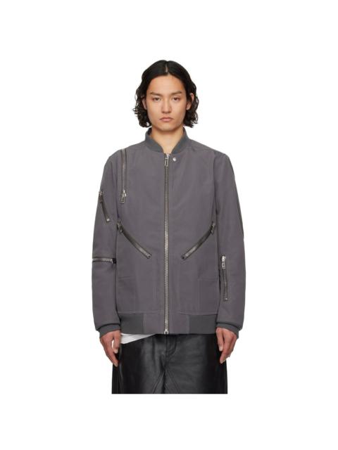 Gray Hollywood Jumbo Headon Flight Jacket